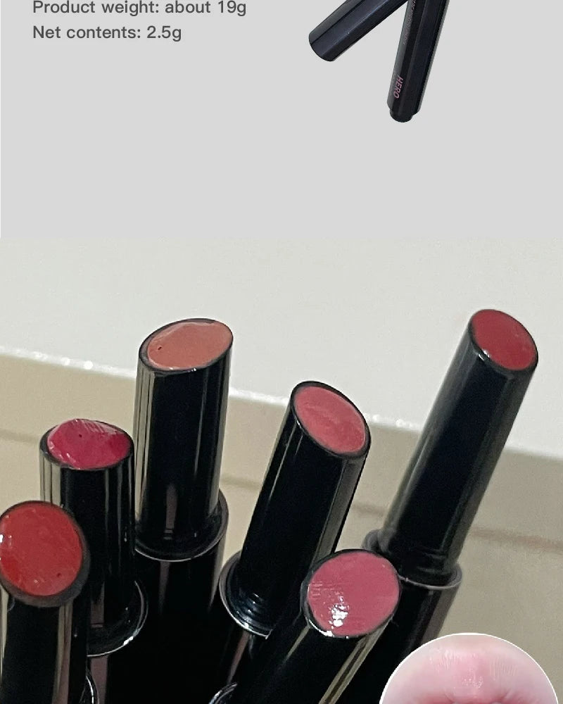 Hydrating Push-Button Mirror Lipstick – Long-Lasting Glossy Lip Color