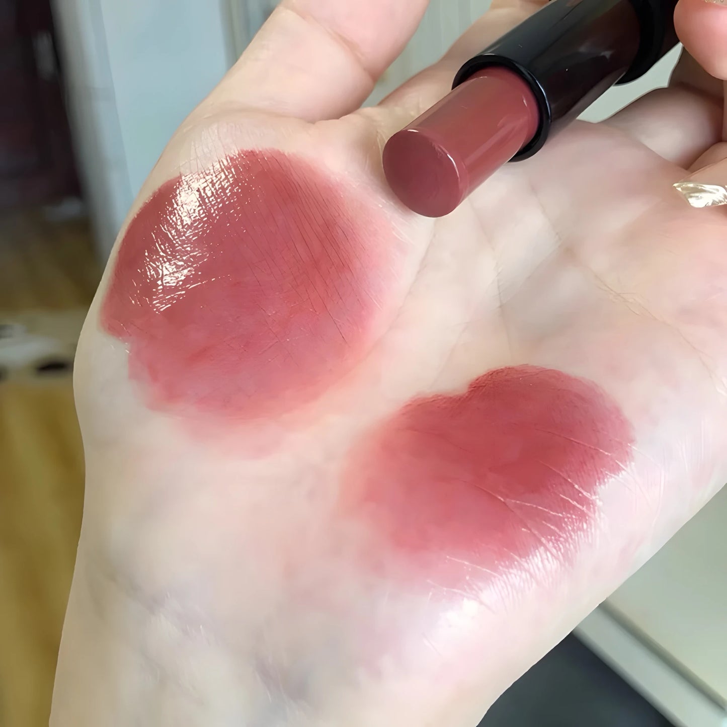 Red Brown Waterproof Glossy Lipstick – Moisturizing Long-Lasting Lip Color