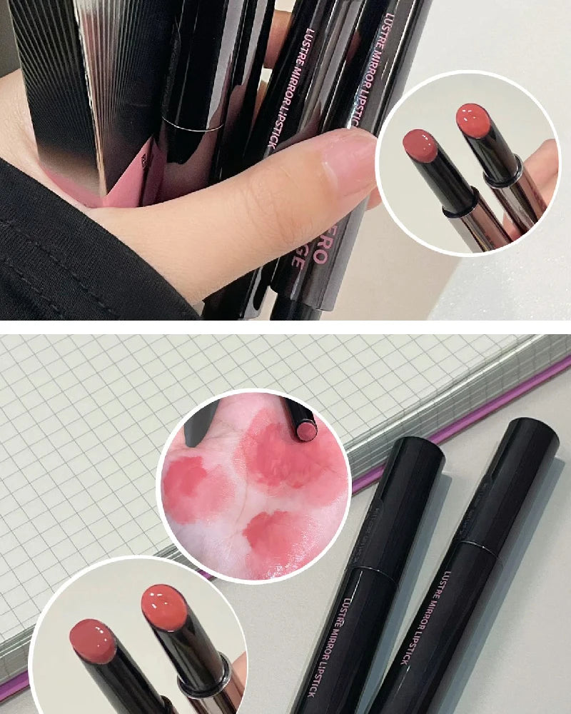 Hydrating Push-Button Mirror Lipstick – Long-Lasting Glossy Lip Color