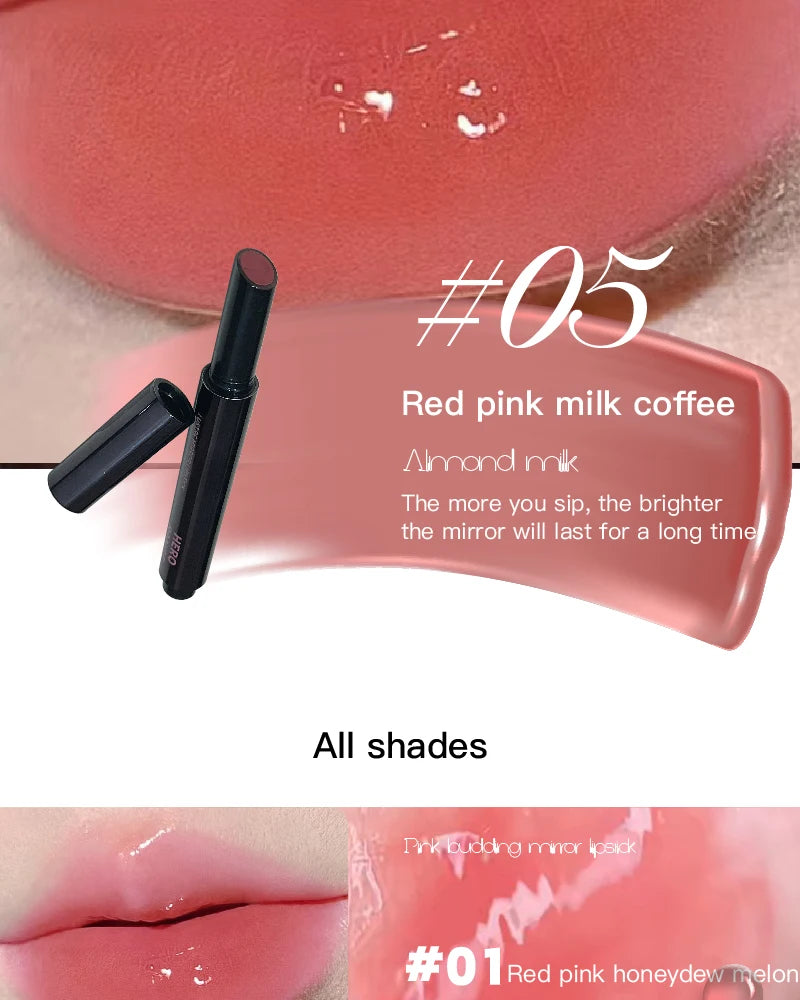 Hydrating Push-Button Mirror Lipstick – Long-Lasting Glossy Lip Color