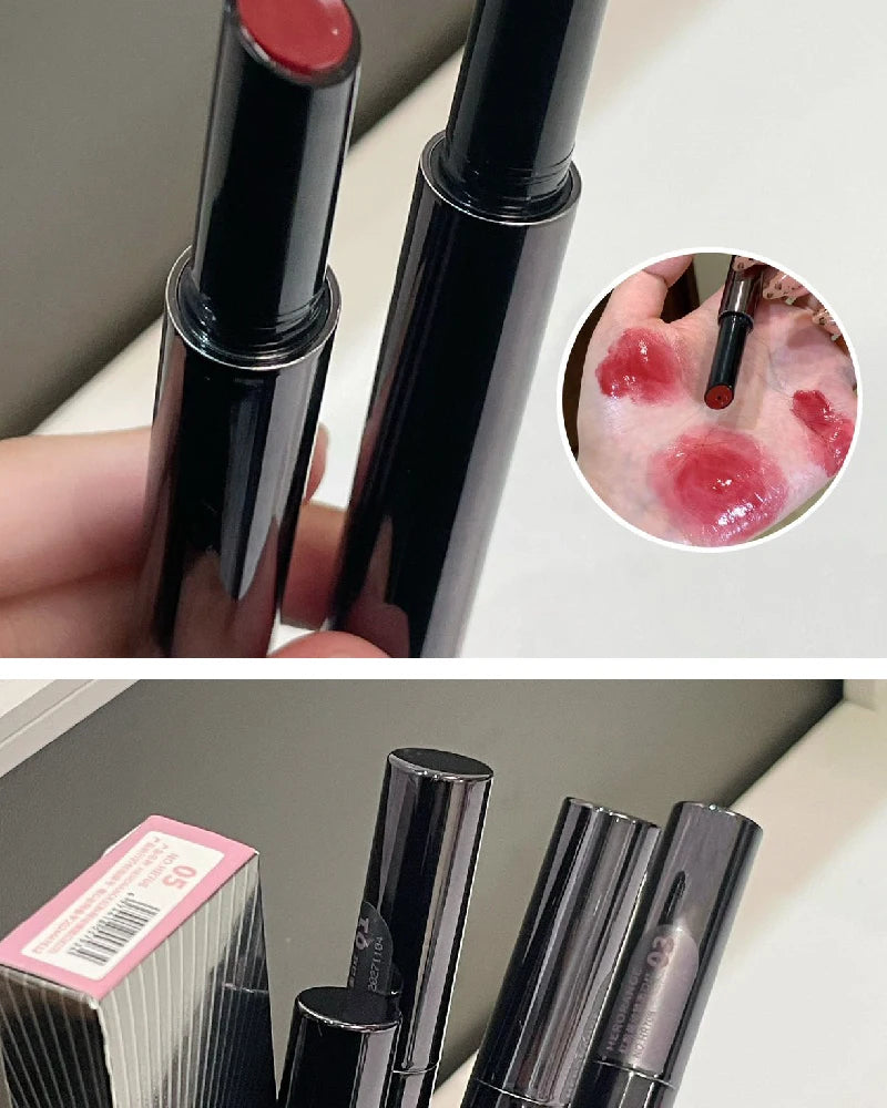 Hydrating Push-Button Mirror Lipstick – Long-Lasting Glossy Lip Color