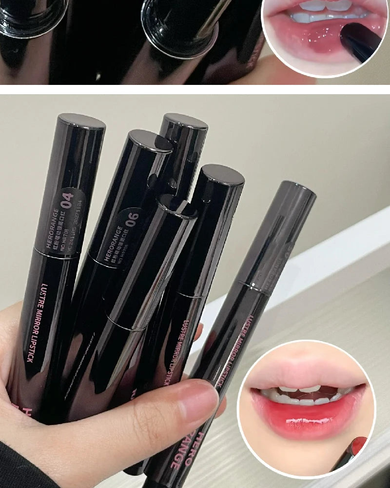 Hydrating Push-Button Mirror Lipstick – Long-Lasting Glossy Lip Color