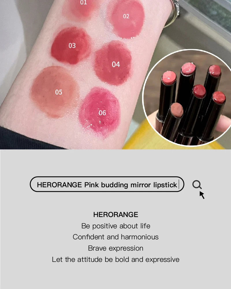 Hydrating Push-Button Mirror Lipstick – Long-Lasting Glossy Lip Color