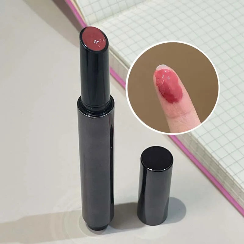 Hydrating Push-Button Mirror Lipstick – Long-Lasting Glossy Lip Color