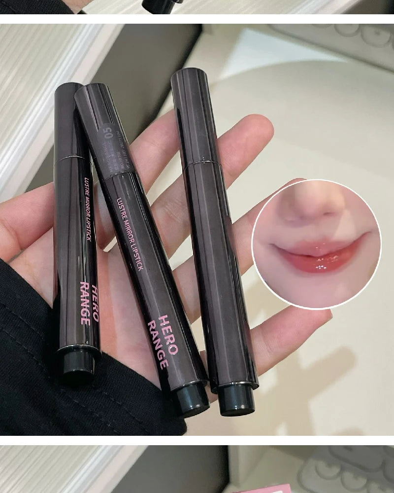 Hydrating Push-Button Mirror Lipstick – Long-Lasting Glossy Lip Color
