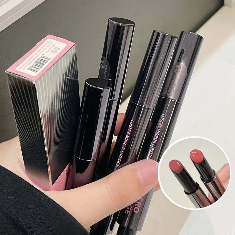 Hydrating Push-Button Mirror Lipstick – Long-Lasting Glossy Lip Color