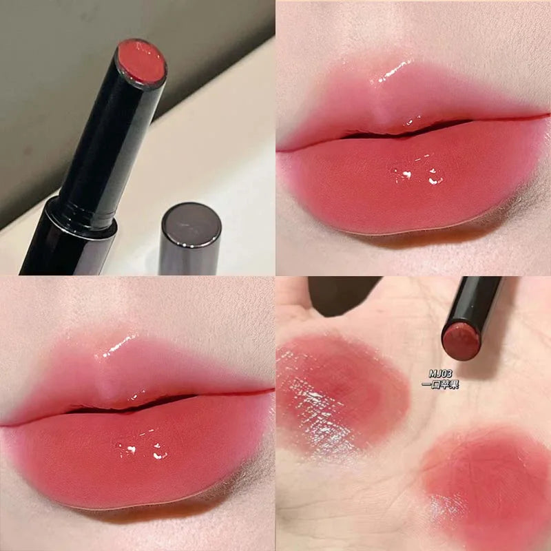 Hydrating Push-Button Mirror Lipstick – Long-Lasting Glossy Lip Color