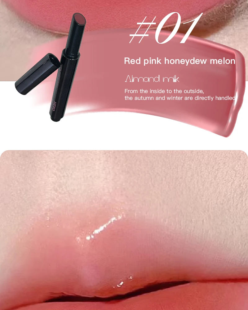 Hydrating Push-Button Mirror Lipstick – Long-Lasting Glossy Lip Color